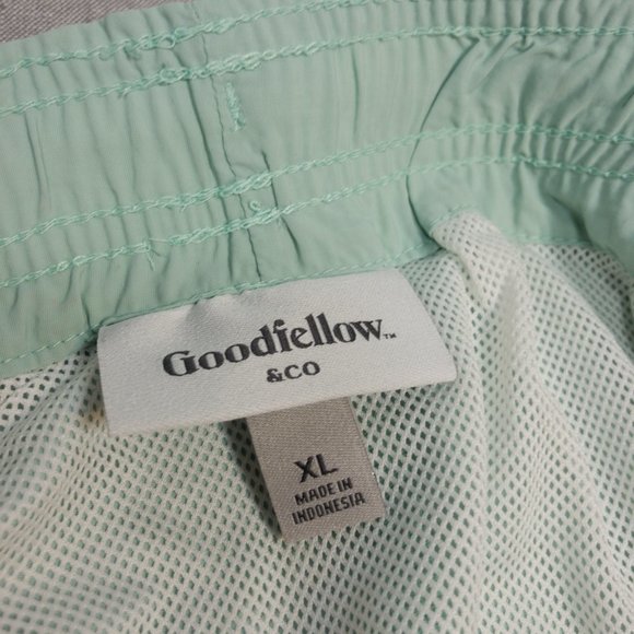 6" Solid Pale Mint Green Nylon Swim Trunks XL - Picture 5 of 7